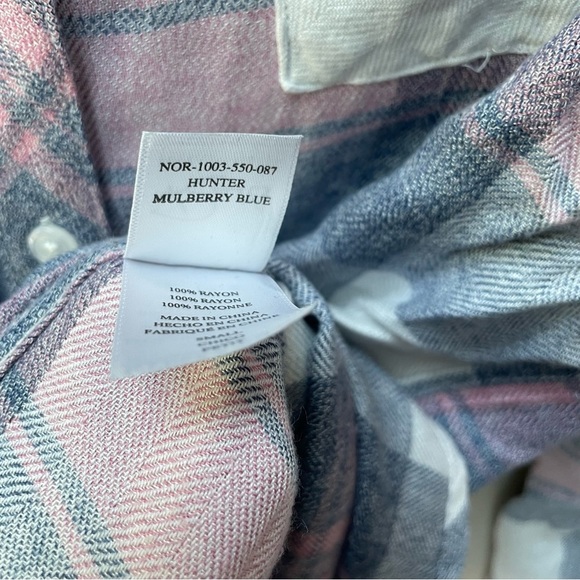 Rails Super Soft Hunter Plaid Button Down Shirt Gray White Pink Size Small - Picture 7 of 11